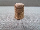 Antique 14k Solid Gold Thimble W  Engraved Details Size 8  4 13 Grams