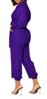Womens Casual V Neck Jumpsuit Elegant Long Sleeve Straight Trousers Business