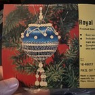 Vintage Beaded Pinned Sequin 1976 Blue Christmas Ornament Kit