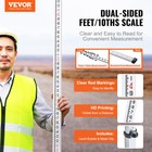 Vevor Measuring Rod 25-feet 10ths 6 Sections Telescopic Grade Rod 1 10ft W  Bag