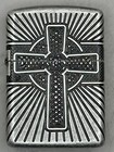 Celtic Cross Multicut Engraved Antique Silver Armor Zippo Lighter New 29667