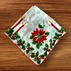 Set Of 2 Vintage Xmas Handkerchiefs Fashion Mid Century Ladies Hankies