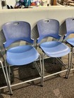 Lot Of 4 Bar Stools In Blue By Herman Miller Caper