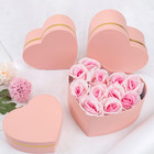 Pink Gift Boxes With Lids For Present Heart Shaped Flower Boxes For Arrangements