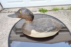 Rustic Antique Duck Decoy Early 1900s Hand-carved Midwest Folk Art Glass Eyes