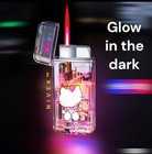  Transparent Lighter Light Up Lighter  clear Kitty  