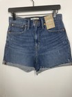 Madewell High-rise Jean Shorts Women s Size 27 Stretch Cuffed Medium Wash Blue