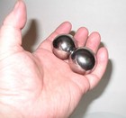 Baoding Balls 35mm Solid Chrome Hand Exercise Therapy De-stressor Set Of 2