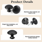 New 20 Pack Matte Black Kitchen Cabinet Knobs Round Drawer Pulls Stainless Steel