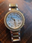 Michael Kors Parker Women Mk-5626 Chronograph Pave Two Tone Quartz Watch 6 1 2 