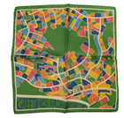 Nwt Eton Green W Map Print Silk Pocket Square Italy 13  Ganghistan Limited