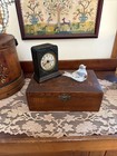 Antique Oak Wood Box Storage Chest Dovetail Hinged Lid Jewelry Primitive Decor