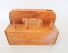 Vintage Wooden Drawer Sewing Box Organizer Spool Holders Scissors On Top Cottage