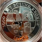 Iceland 2000 Leif Erikson 1000 Kronur Silver Proof Coin Discovery North America