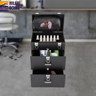 Rolling Makeup Train Case Aluminum Salon Cosmetic Trolley Organizer Box drawer 