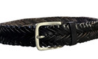 Chaps Black Genuine Leather Woven Braided Belt 35mm Size S  M  L  Xl