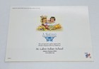 Vintage Thanksgiving Card    give Thanks    Indian Children Pray Feast Ornate P4