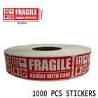 1000 Pics 1x3 Inches Per Roll Handle With Care Fragile Reminder Label Stickers