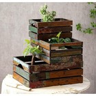 Boho Vintage Wooden Storage Crates Rustic Unique Organizer Boxes Home Decor New