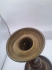 Antique English Oak Open Barley Twist Candlestick 10   Brass Top Early 1900s