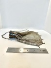 Vintage Silver Mesh Coin Purse Compact Expanding Frame Purse - 277