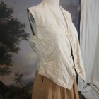Antique Victorian 1800s Cream Vest Print Mens Waist Coat Brand Tag