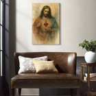 Framed Sacred Heart Of Jesus Canvas Wall Art Divine Mercy Wall Decor Pictures