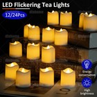 120 96 48 24x Led Tea Light Candles Tealight Flameless Flickering Wedding Decor