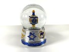 Jewish Hanukkah Snowglobe With Dreidel Hebrew Symbols Wind Up Musical Waterglobe