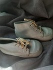 Vtg White Child Baby Shoes Buster Brown 5 With  Kali-sten-iks Shoe Box 1950s