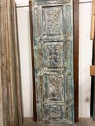 Vintage Carved Door Rustic Farm Blue Floral Interior Single Sliding Door 96x29 5