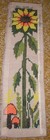 Sunflower Mushroom Latch Hook Rug Completed 13  X 46  Vintage Sold As Is