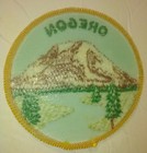 Vintage Oregon State Souvenir Travel Patch - Mt  Hood Scenic Mountain Landscape
