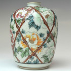 Traditional Craft Kutani Ware Vase Jar W box H4inch Meiji Period Japan Antique