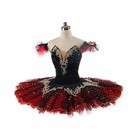 Black Red Ballet Platter Pancake Dress Girls Kids Ballerina Party Costume