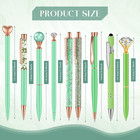 9 Pcs Ballpoint Pens Set Metal Crystal Diamond Glitter Pens For Journaling Black