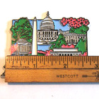 Washington Dc Souvenir Magnet White House Capital  Monument Cherry Blossoms