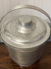 Vintage Ice Bucket Hand Hammered Aluminum  Made In Italy