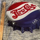 Pepsi-cola Bottle Cap Embossed Tin Metal Sign - Pepsi - Soda - - Retro