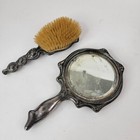 Antique Victor Silver Company    Ornate Vanity Mirror   Hair Brush Set