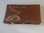 Antique C 1900s Hand Painted Silk Sewing Case Needle   Pin Book Sewing Kit Roll