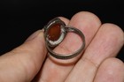 Rare Ancient Roman Silver Ring With King Agate Stone Intaglio Seal Bezel Animal