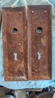Lot Of 2 Antique Slender Door Bell Key Plate Architectural Salvage Rusty Patina