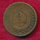 1864 Two Cent Piece   nicely Circulated   Free Shipping  