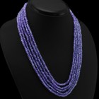 Shining 274 50 Cts Natural Purple Amethyst 5 Line R Cut Beads Necklace -  dg 