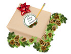Christmas Holiday Gift Tags Stickers  Labels  Wood  Pinecones  Pine Needles