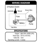 Shoreline Marine 800 Gph Automatic Bilge Pump With Automatic Float Switch