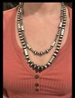 Sterling Silver Nativer American Sw Navajo Pearl Barrel Graduated Necklace  925