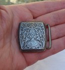 Antique Sterling Devil Satyr Gargoyle Grotesque Face Belt Buckle By Wadsworth