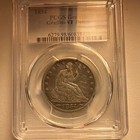 1854 Seated Liberty  1 No Motto Pcgs Genuine Vf Details Graffiti